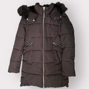 Derek Lam 10 Crosby Size S Black Faux Fur Convertible Parka Coat Vest